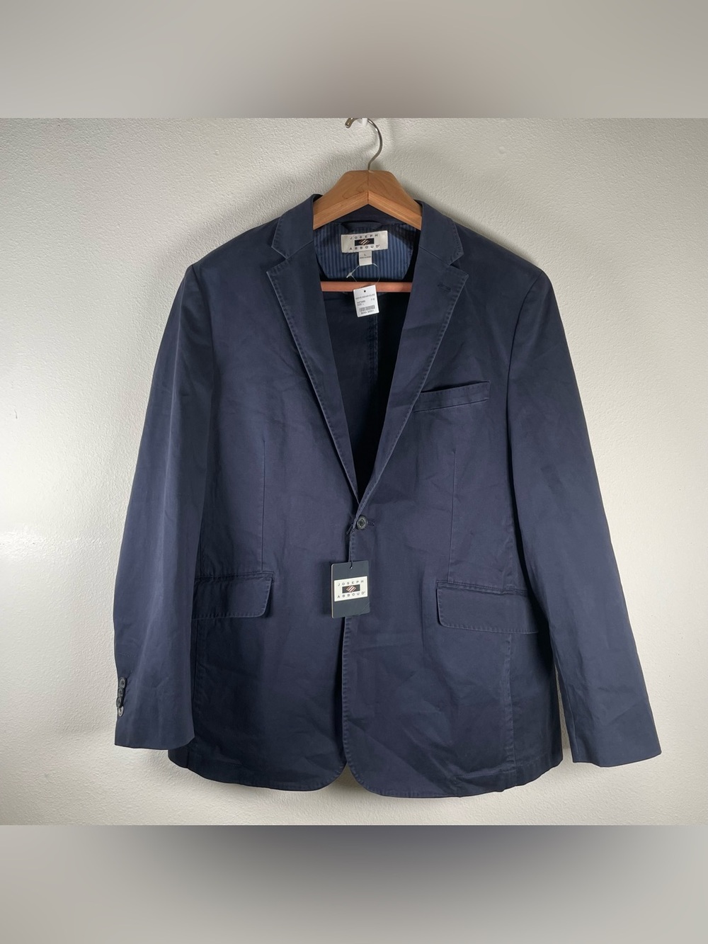 NEW Joseph Abboud Mens Blazer Jacket Size L Navy Cotton Casual